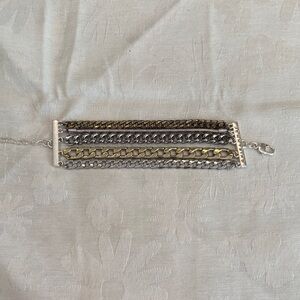 Jenny Bird Two-Tone Multi-Chain Bracelet in Silver and Gold